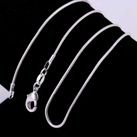925 STERLING LONG SKINNY SILVER ROUND SNAKE CHAIN NECKLACE FOR LAYERING 20" - Picture 1 of 7